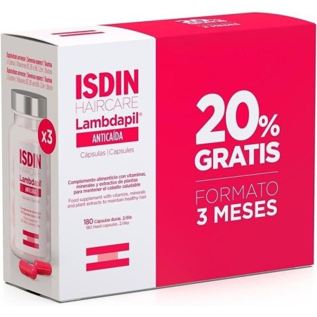 ISDIN LAMBDAPIL ANTICAIDA VITAMINAS 180 CAPS 20% GRATIS