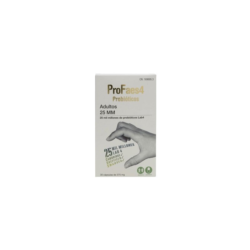 Probiótico Faes PROFAES4 para Adultos 25 MM (Milmillones) - Acción Inmunitaria - 30 Cápsulas Diarias