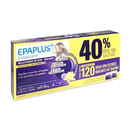 EPAPLUS SLEEPCARE MELATONINA RETARD BALANCE 60 COMP PACK DUPLO 40% 2ªUND