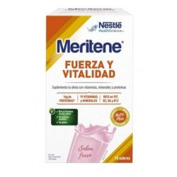 MERITENE FUERZA Y VITALIDAD SABOR FRESA BATIDO 15 SOBRES 30 G SABOR FRESA