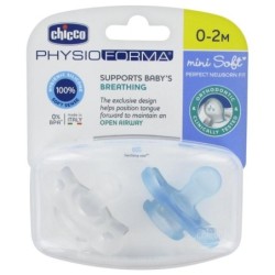 CHICCO CHUPETE SILICONA ORTODONTICO PHYSIO MINISOFT 0 - 2 MESES 2 U AZUL