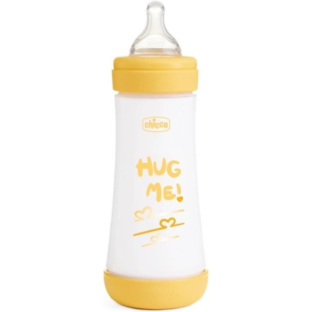 CHICCO BIBERON SILICONA PERFECT5 AMARILLO 4M+ FLUJO RAPIDO 300 ML