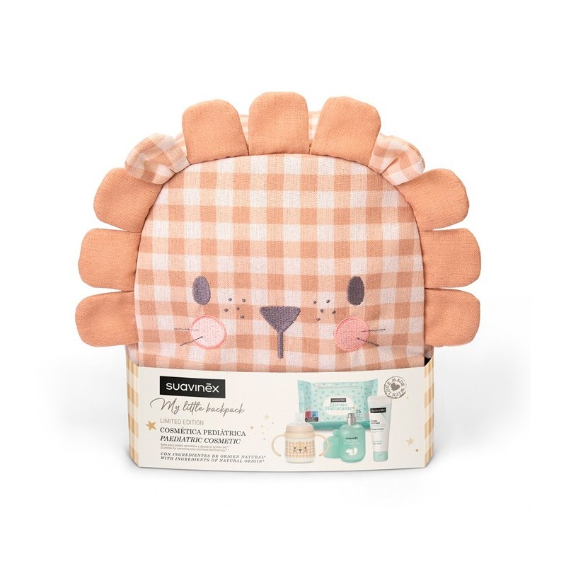 SUAVINEX MOCHILA INFANTIL LEON CREMA DEL PAÑAL 300 ML + BABY COLOGNE 100 ML + BIBE
