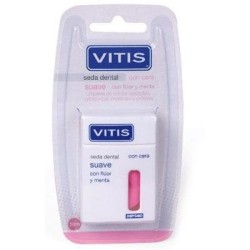 Dentaid - VITIS SEDA DENTAL CON FLUOR Y MENTA SUAVE - Elimina Placa y Residuos - 50M