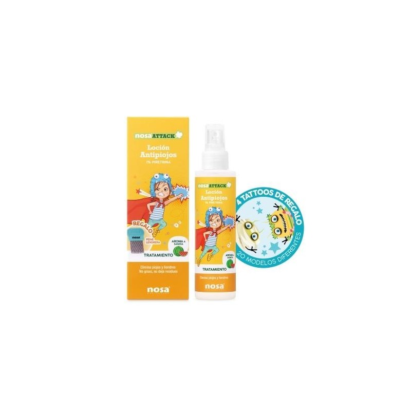 NOSA ATTACK LOCION ANTIPIOJOS PIRETRINA 1% AROMA SANDIA 150 ML