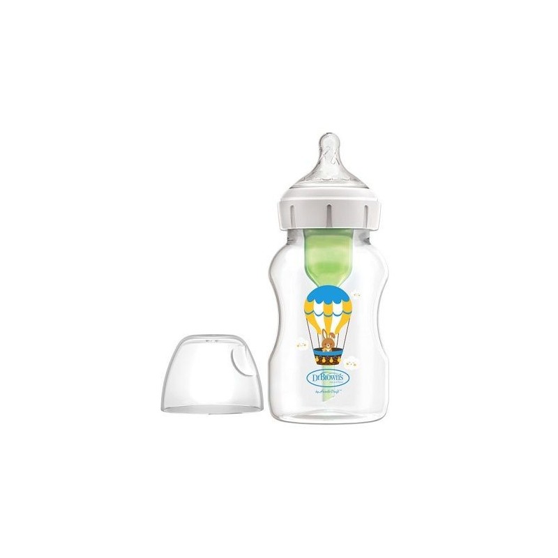 DR BROWN´S BIBERON ANTICOLICOS TETINA SILICONA BOCA ANCHA GLOBO 330 ML