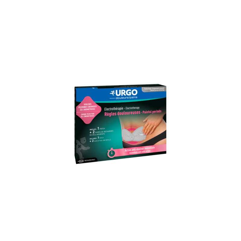 URGO PARCHE ELECTROTERAPIA RECARGABLE MENSTRUACIONES DOLOROSAS 1 PARCHE + 2 RECARGAS DE GEL