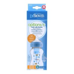 'Dr Browns Dr Brown''s Biberón Anticólico Boca Ancha 270 Ml Silicona Azul Bosque'