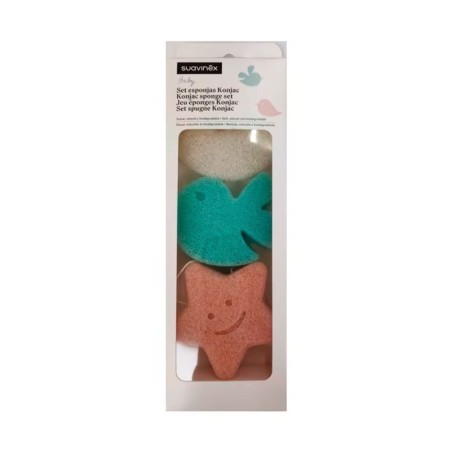 SUAVINEX KONJAC ESPONJA BAÑO INFANTIL BABY SET 3 UNID